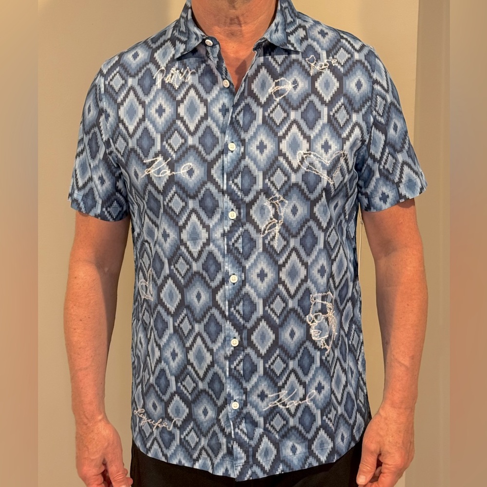Karl Lagerfeld - Men's M Short Sleeve Button-Up Shirt (NWT-Sample)